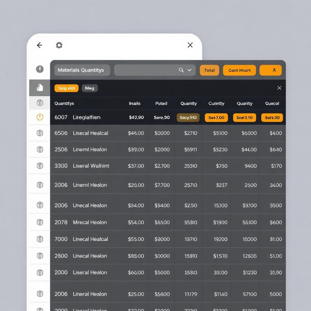 Estimator — Quantities and costs, auto-synced. 3