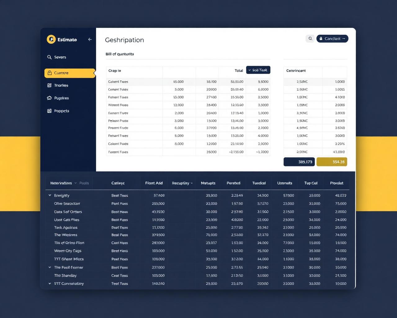 Estimator — Quantities and costs, auto-synced. 7