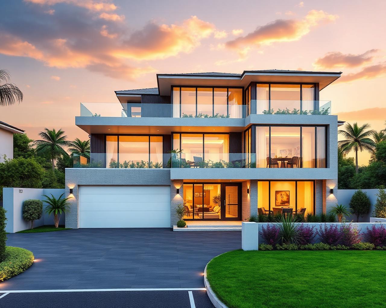 Exterior Renders — Three photoreal exteriors per scheme. 7